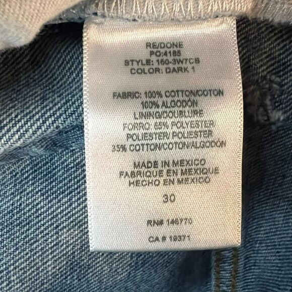 Redone Jeans Womens 30 Blue Medium Was Ultra High Rise Slim Skinny Fit Stretch - Picture 13 of 14